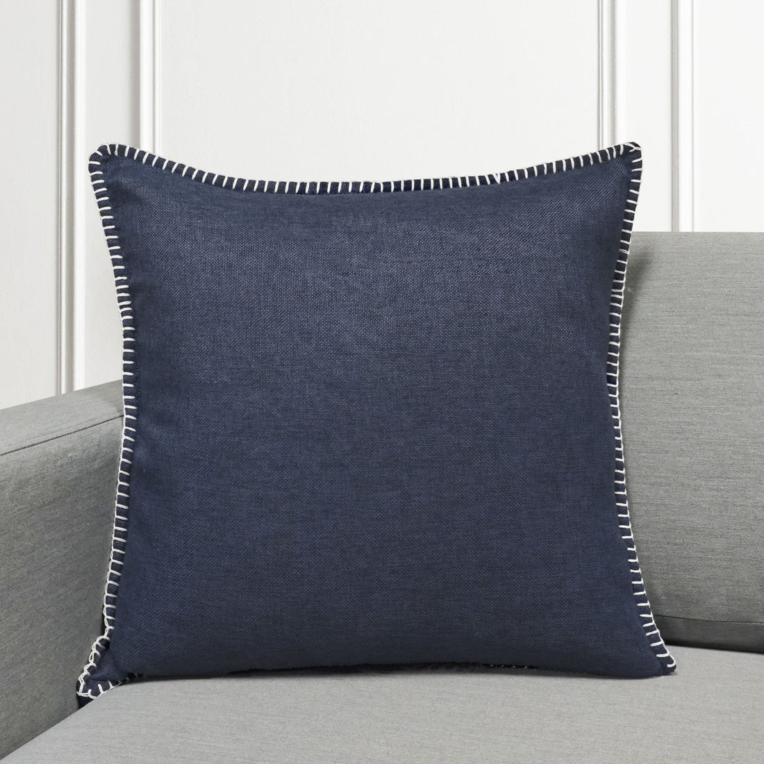 Set of 2 Linen Whip Stitch Throw Pillow | 20" x 20"