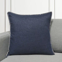 Set of 2 Linen Whip Stitch Throw Pillow | 20" x 20"