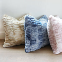 Ruched Tie Dye Faux Fur Throw Pillow Cover | 20" x 20"
