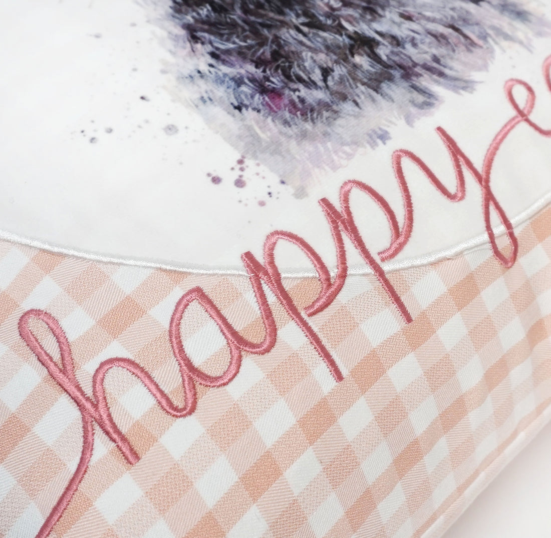 Easter Bunny Appliqué Throw Pillow Cover | Pink | 20" x 20"