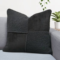 Viola Teddy Patchwork Throw Pillow Cover | 20" x 20" | 22" x 22"