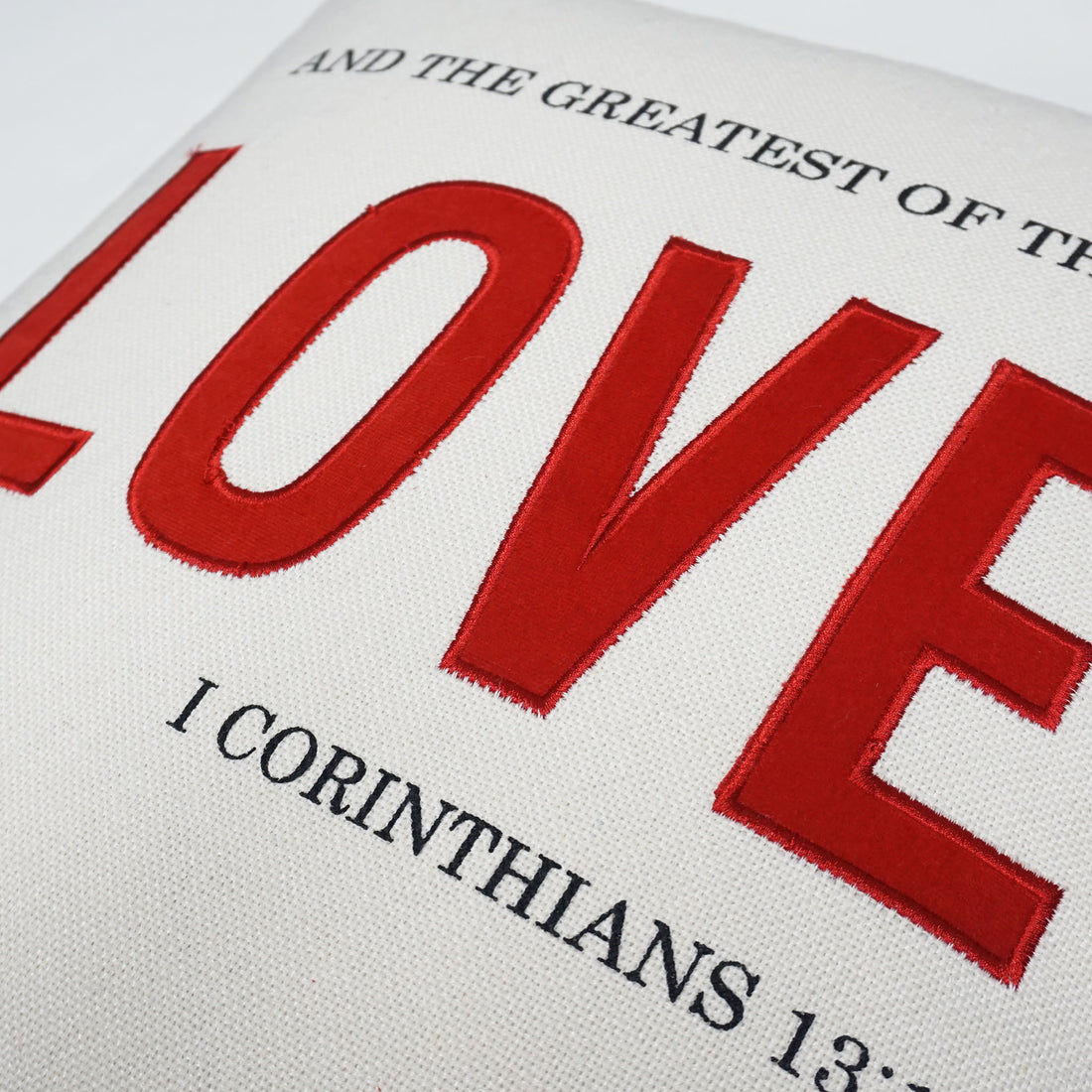 Love Applique Throw Pillow Cover | Natural | 20" x 20"
