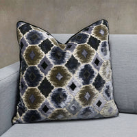 Ikat Cut Velvet Throw Pillow Cover | Multi | 20" x 20"