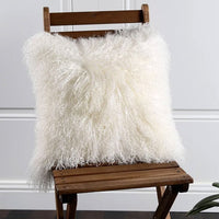 Mongolian Lamb Fur Throw Pillow | 16" x 16"