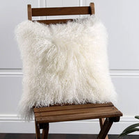 Mongolian Fur Throw Pillow | 16" x 16"
