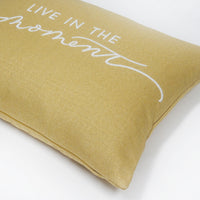 Live in the Moment Throw Pillow Cover | Rattan | 14" x 20"