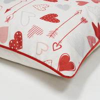 Love/Heart Applique Throw Pillow Cover | Natural | 18" x 18"