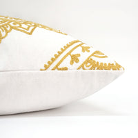 Padma Embroidery Throw Pillow Cover | 20" x 20"