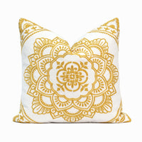 Padma Embroidery Throw Pillow Cover | 20" x 20"