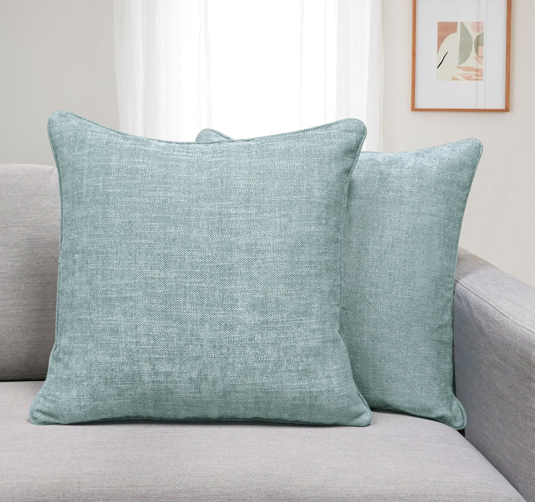 Set of 2 Gorgeous Chenille Throw Pillow Micro Piping | 20" x 20"