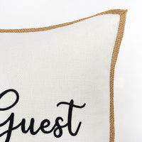 Be Our Guest Throw Pillow Cover | Ivory/Black | 20" x 20"