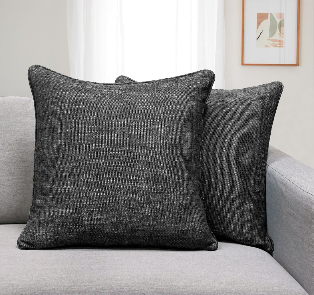 Set of 2 Gorgeous Chenille Throw Pillow Micro Piping | 20" x 20"