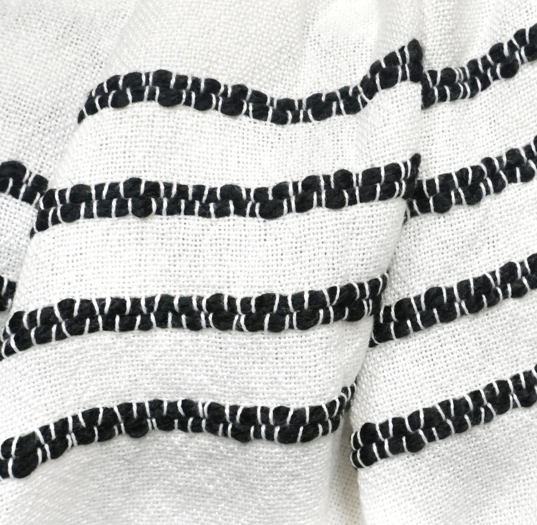 Striped Throw Blanket | White/Black | 50" x 60"