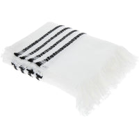 Striped Throw Blanket | White/Black | 50" x 60"