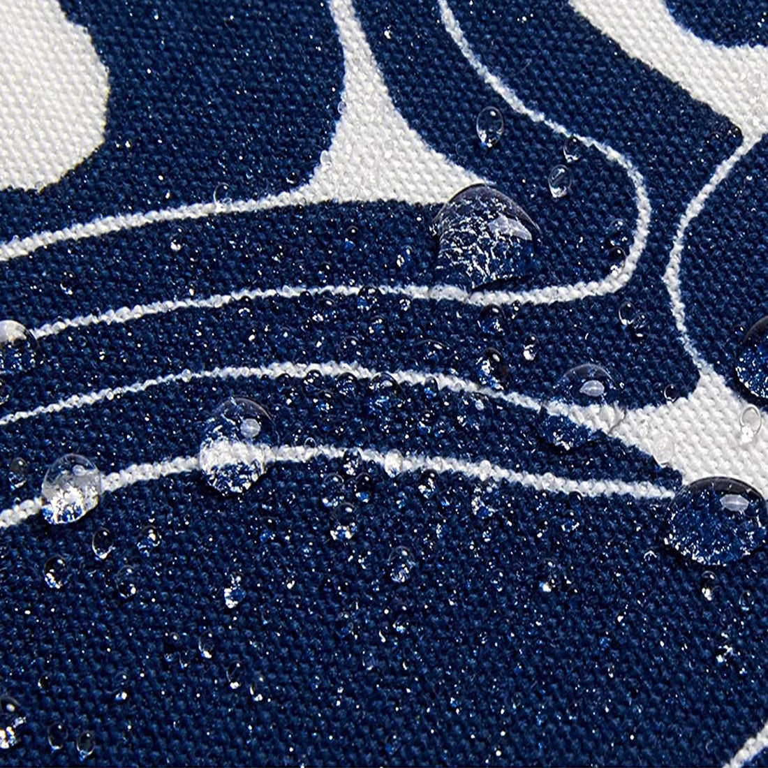 Set of 2 Blue Carp Indoor/Outdoor Seat Cushions With Ties | Navy | 16"x17"X2"