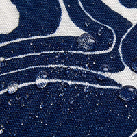 Set of 2 Blue Carp Indoor/Outdoor Seat Cushions With Ties | Navy | 16"x17"X2"