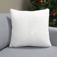 Home Applique Faux Fur Throw Pillow Cover | 20" x 20"