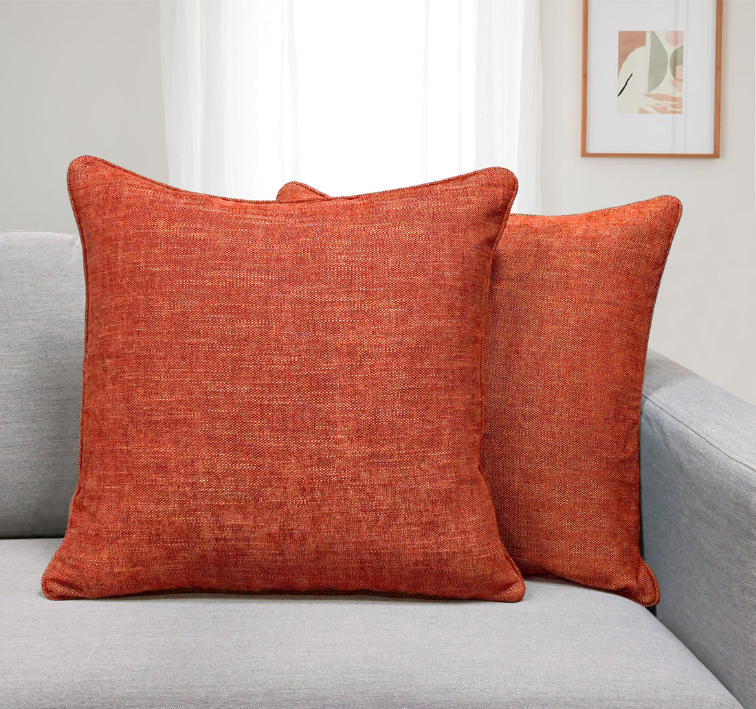 Set of 2 Gorgeous Chenille Throw Pillow Micro Piping | 20" x 20"
