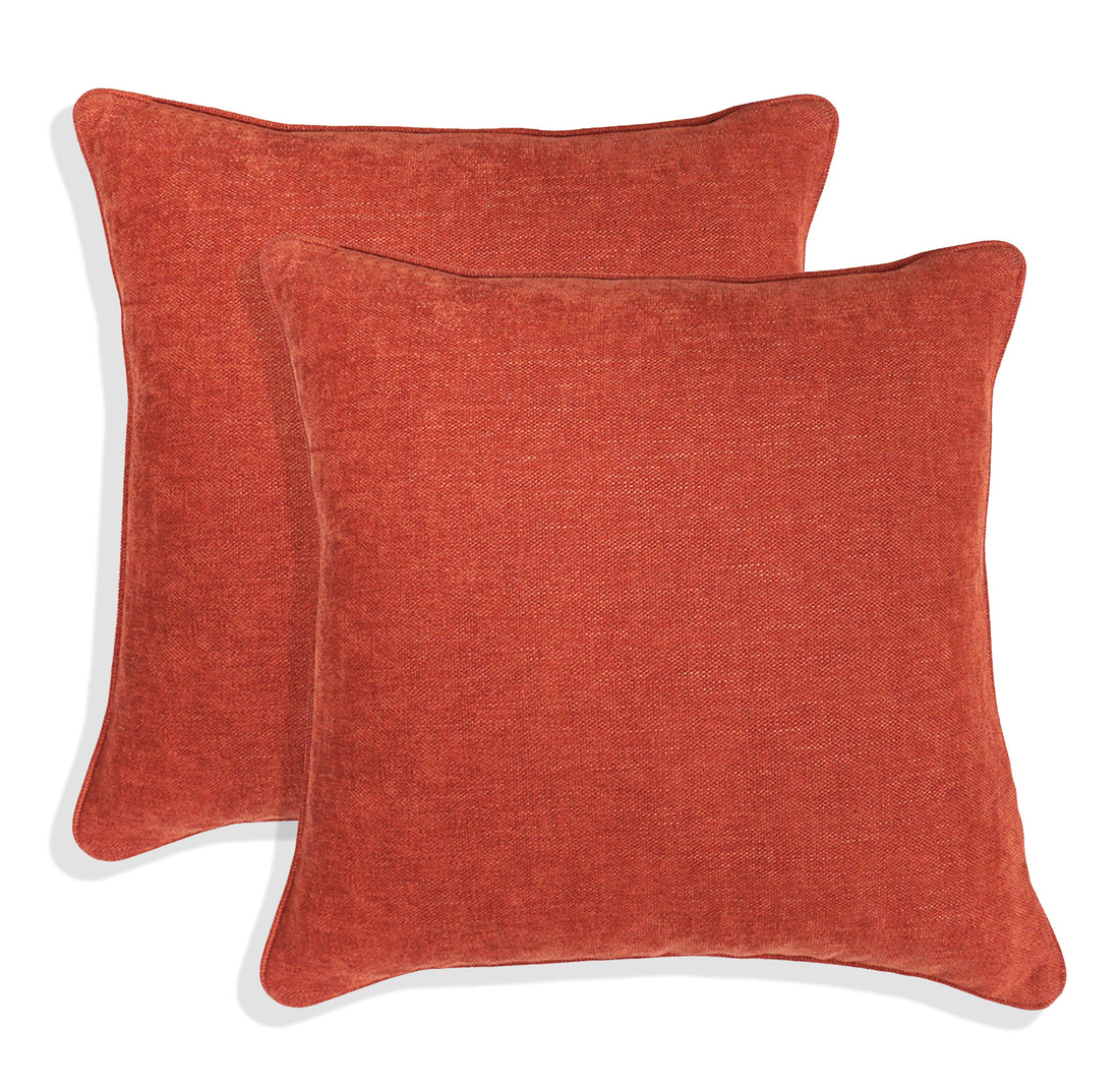 Set of 2 Gorgeous Chenille Throw Pillow Micro Piping | 20" x 20"
