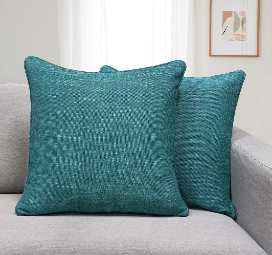 Set of 2 Gorgeous Chenille Throw Pillow Micro Piping | 20" x 20"