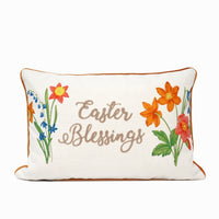 Easter Blessings Floral Throw Pillow Cover | Multi | 14" x 20"