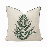 Fern Print Throw Pillow Cover | Natural | 20" x 20"