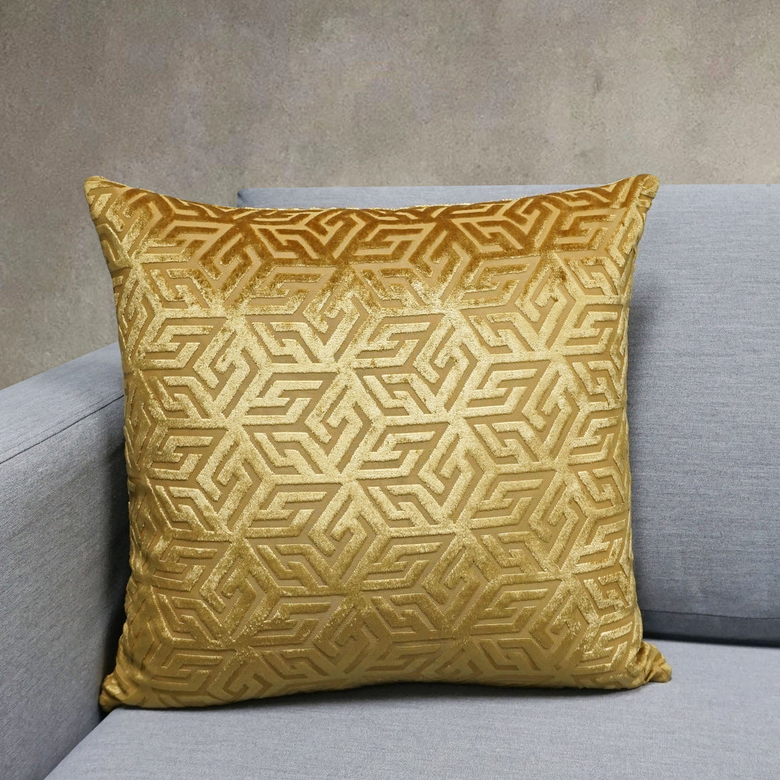 Geometric Burn Out Velvet Throw Pillow | 18" x 18"