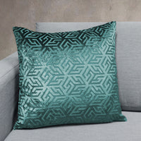 Geometric Burn Out Velvet Throw Pillow | 18" x 18"
