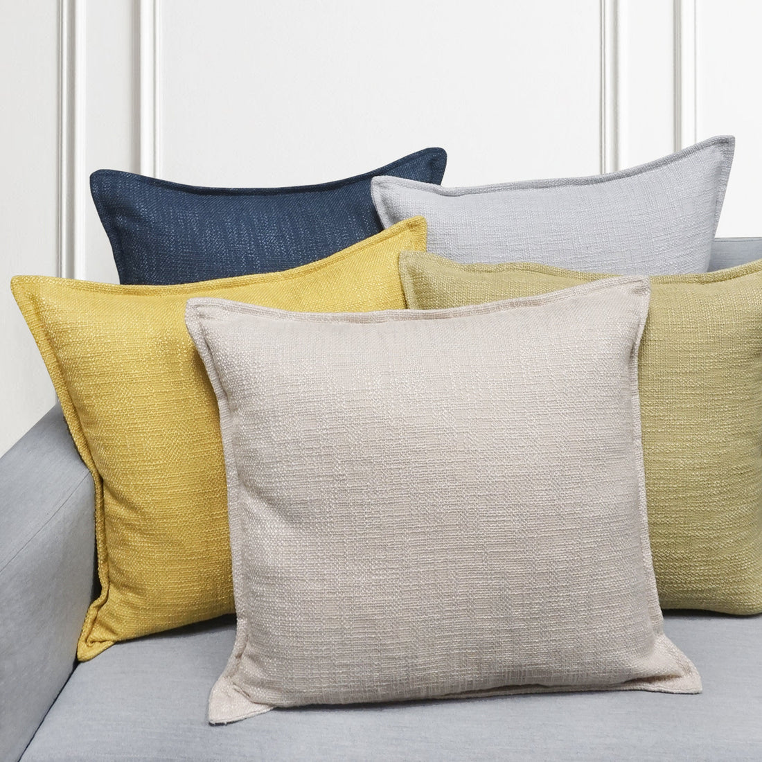 Set of 2 Basely Linen Look Throw Pillow Cover | 20" x 20"
