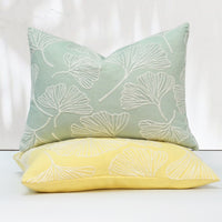Lily Pad Embroidery Throw Pillow Cover | 14" x 20"
