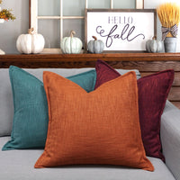 Set of 2 Basely Linen Look Throw Pillow Cover | 20" x 20"