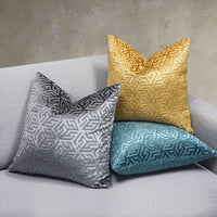 Geometric Burn Out Velvet Throw Pillow | 18" x 18"