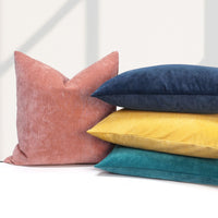 Set of 2 Belgian Velvet Throw Pillow Cover Knife Edge | 20" x 20"