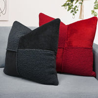 Viola Teddy Patchwork Throw Pillow Cover | 20" x 20" | 22" x 22"