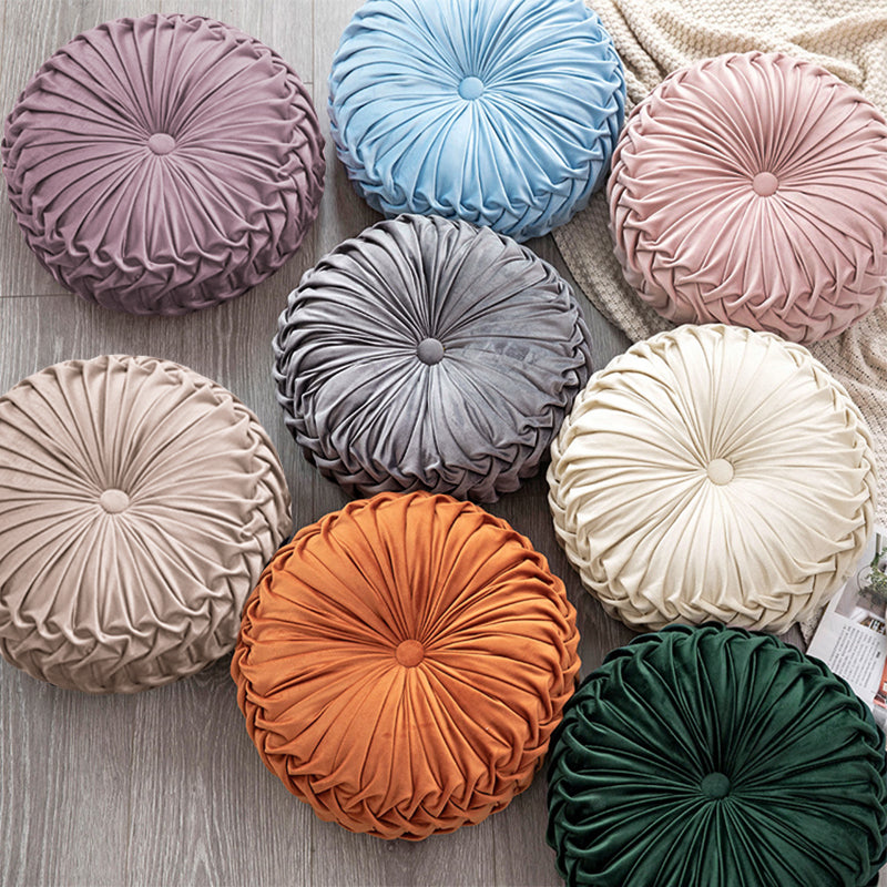 Dolce Round Pleated Pillow 15"