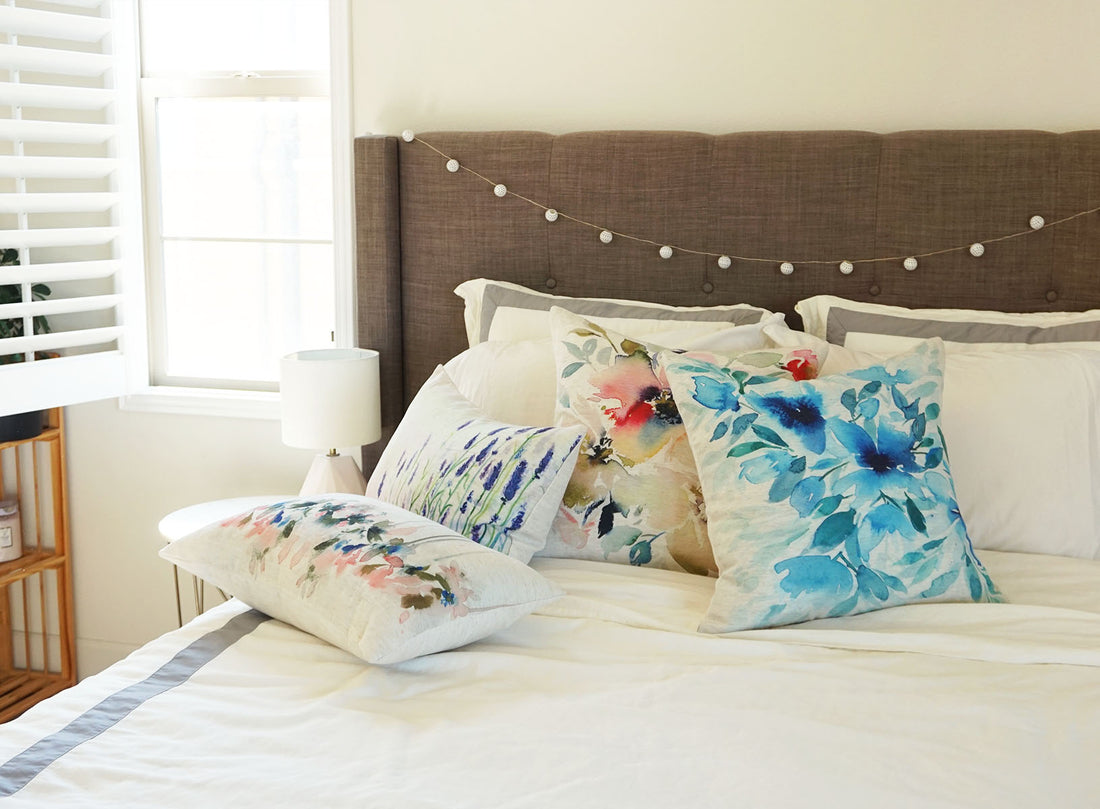 Bianca Rosen Cover | Blue Florals | 20"x 20"