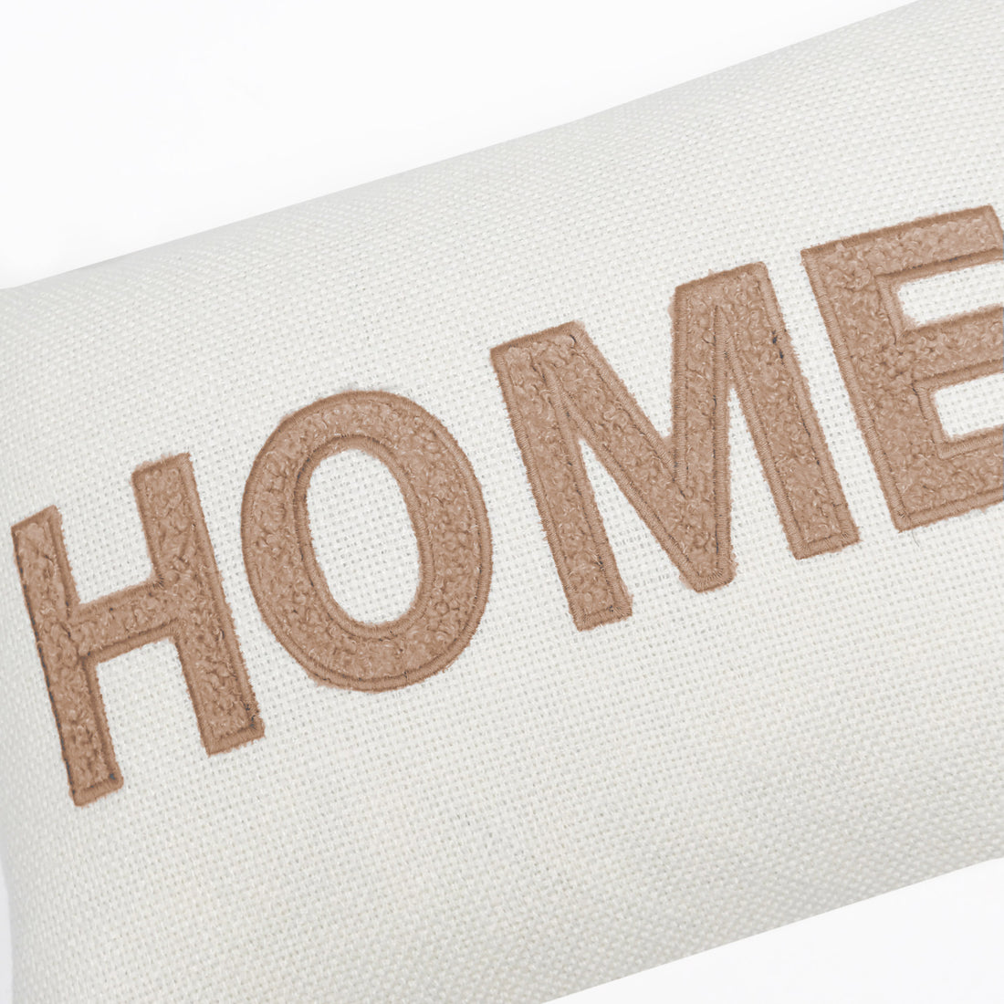 Home Teddy Throw Pillow Cover | Ivory/Tan | 14" x 20"