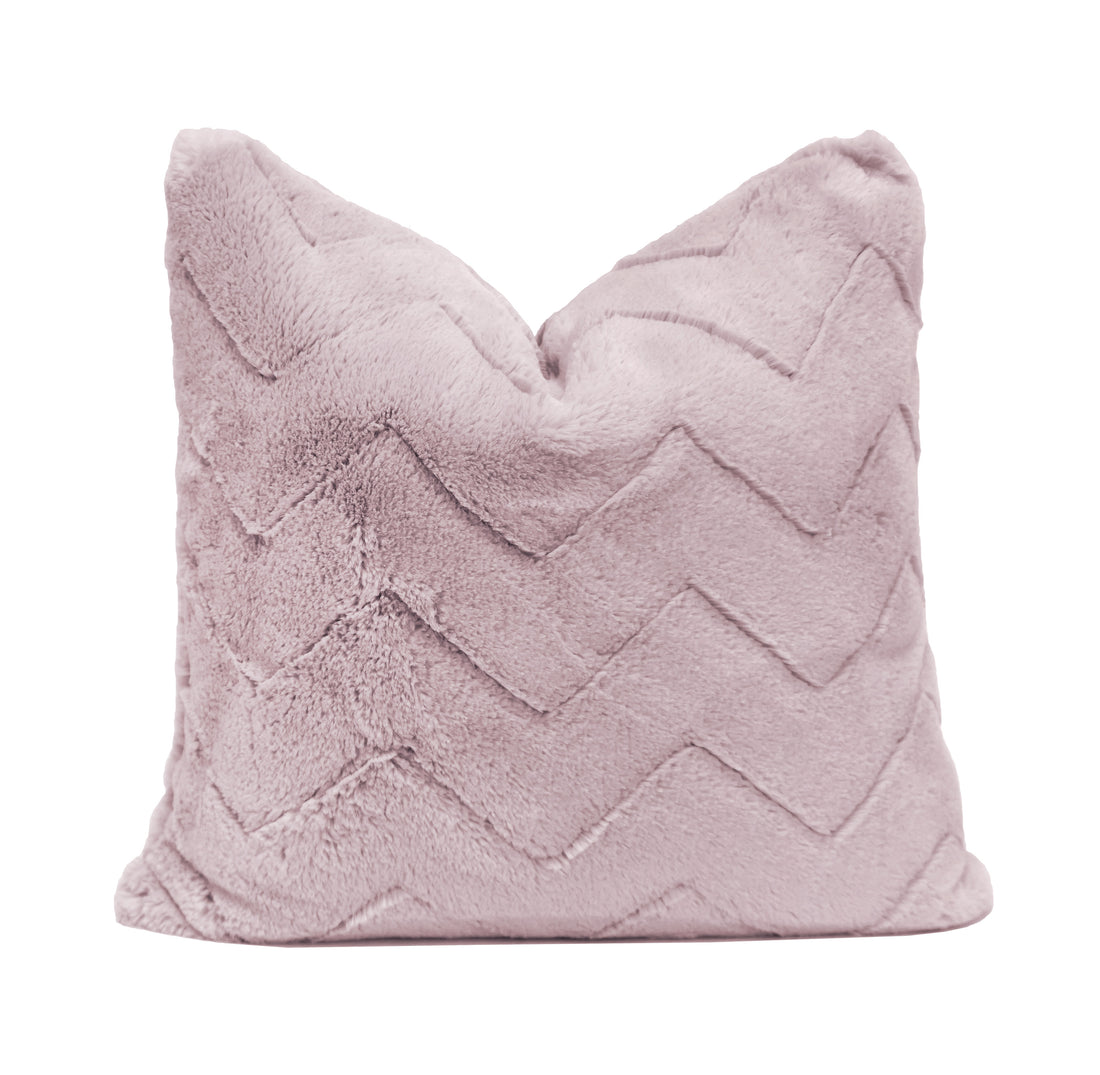 Jessie Chevron Faux Fur Throw Pillow Cover | 20" x 20"