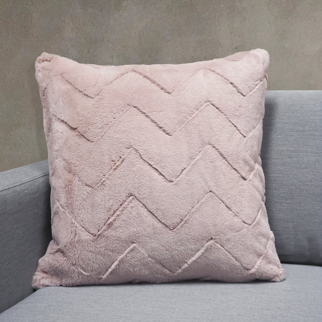 Jessie Chevron Faux Fur Throw Pillow Cover | 20" x 20"
