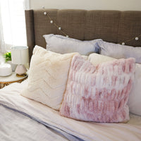 Ruched Tie Dye Faux Fur Throw Pillow Cover | 20" x 20"
