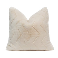Jessie Chevron Faux Fur Throw Pillow Cover | 20" x 20"