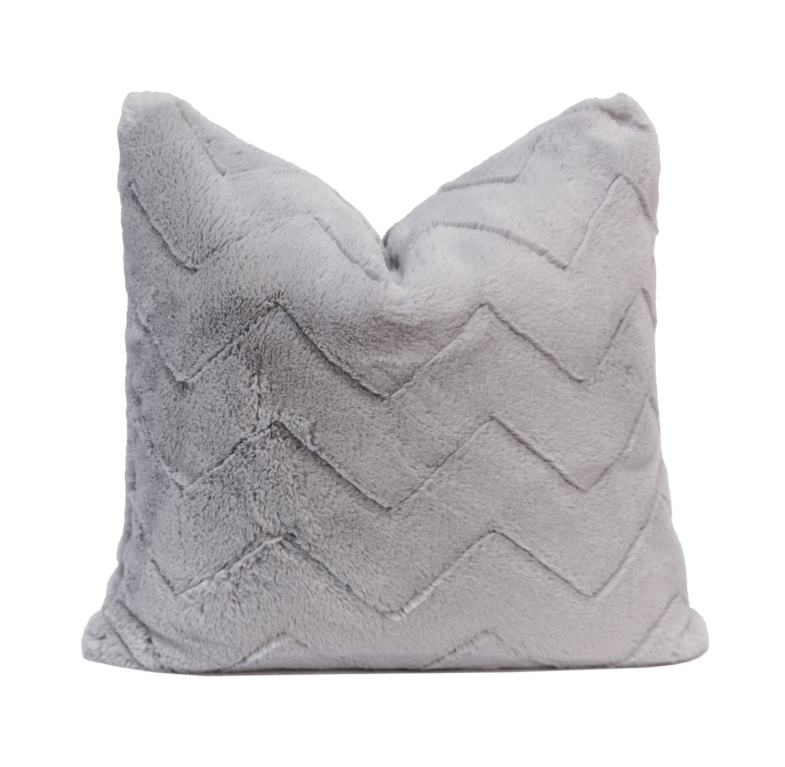 Jessie Chevron Faux Fur Throw Pillow Cover | 20" x 20"