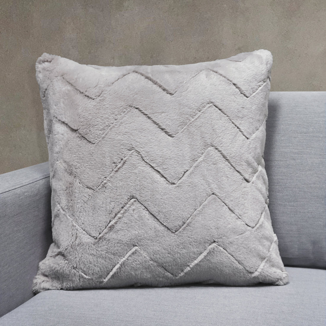 Jessie Chevron Faux Fur Throw Pillow Cover | 20" x 20"