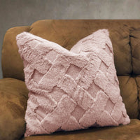 Trellis Faux Fur Throw Pillow Cover | 20" x 20"
