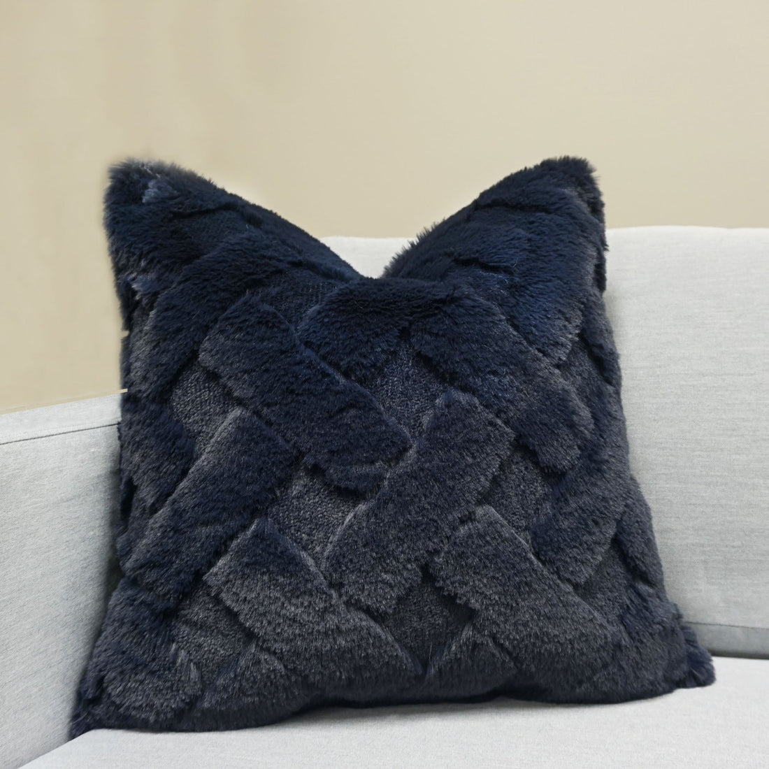 Trellis Faux Fur Throw Pillow Cover | 20" x 20"