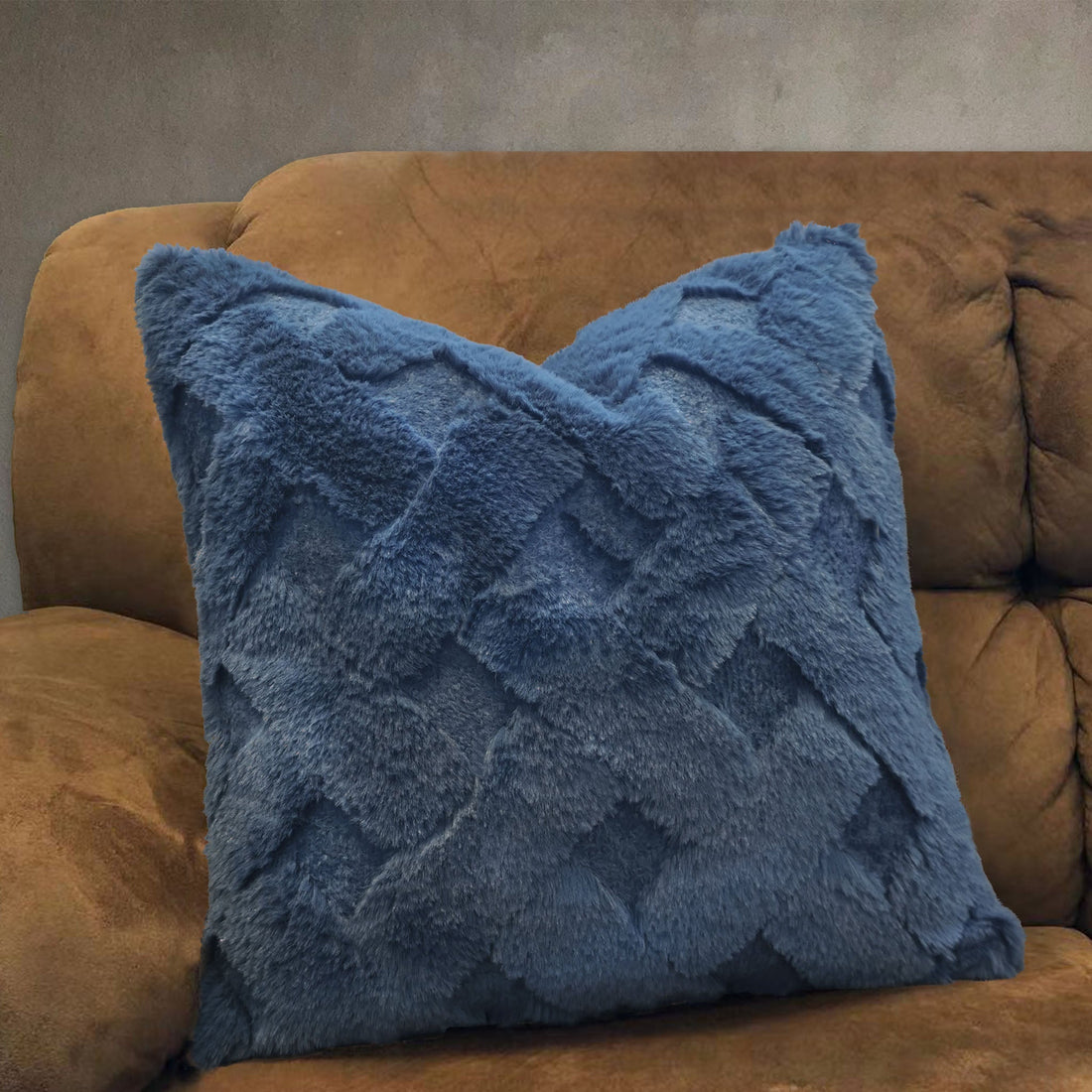 Trellis Faux Fur Throw Pillow Cover | 20" x 20"