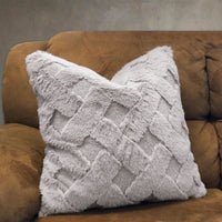 Trellis Faux Fur Throw Pillow Cover | 20" x 20"