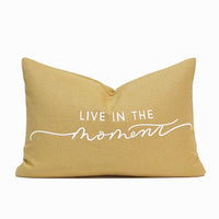 Live in the Moment Throw Pillow Cover | Rattan | 14" x 20"