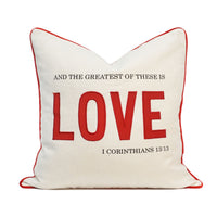 Love Applique Throw Pillow Cover | Natural | 20" x 20"