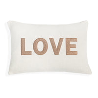 Love Teddy Throw Pillow Cover | Ivory/Tan | 14" x 20"